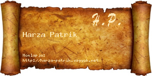 Harza Patrik névjegykártya